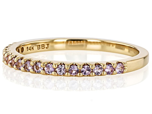 Park Avenue Collection® 0.28ctw Round Pink Sapphire 14k Yellow Gold Band Ring - Size 7