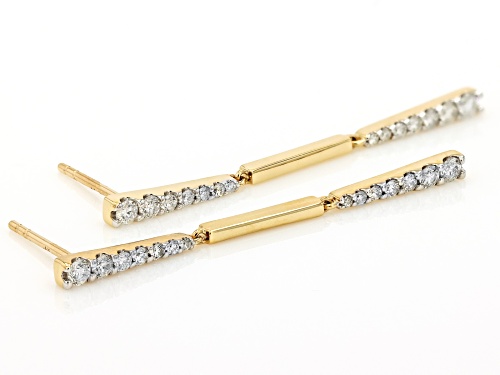 Park Avenue Collection® 0.50ctw Round White Diamond 14k Yellow Gold Dangle Earrings