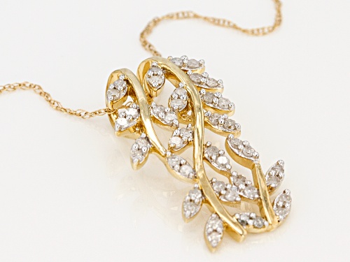 Park Avenue Collection ™ .33ctw Round White Diamond 14k Yellow Gold Pendant With An 18inch Chain
