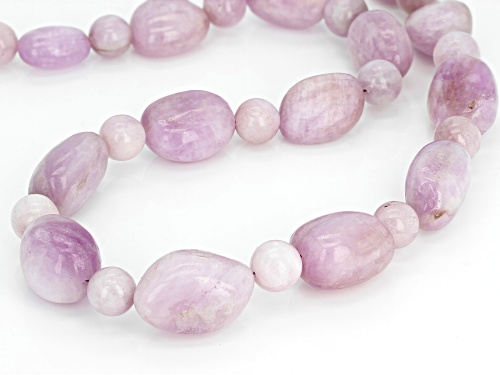 Pacific Style™ Kunzite Nugget And Bead Rhodium Over Silver Necklace - Size 20