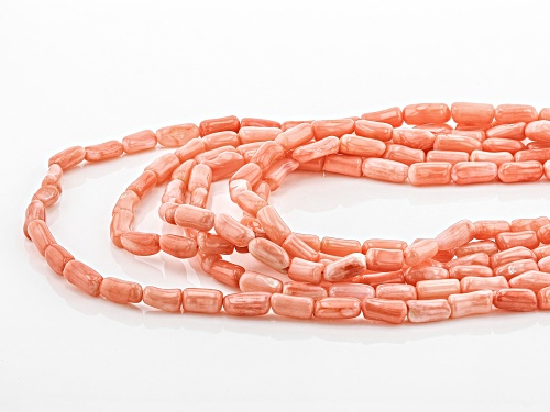 Pacific Style™ 6-10mm Free-Form Pink Bamboo Coral Bead Endless Strand Necklace