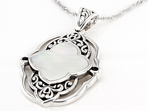 Pacific Style™ Mother-of-Pearl Sterling Silver Filigree Design Enhancer With 18