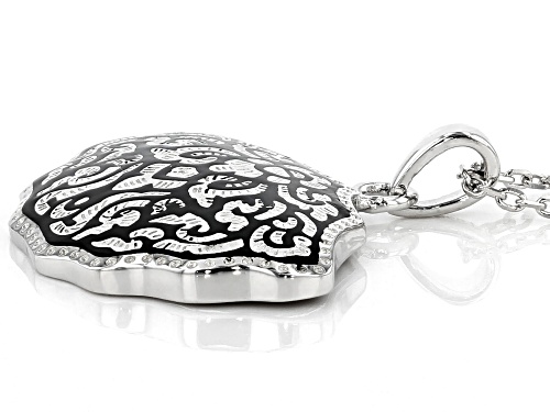 Pacific Style™ Custom Shape Sterling Silver Floral Design Pendant With Chain