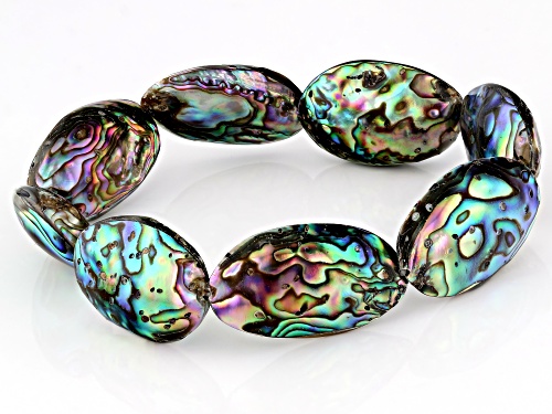 Pacific Style™ 20x13mm Abalone Shell Doublet Stretch Bracelet