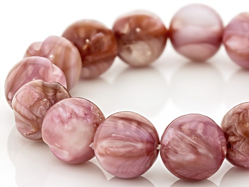 Pacific Style™ 14mm Purple Shell Stretch Bracelet