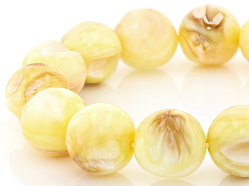 Pacific Style™ 14mm Yellow Shell Stretch Bracelet