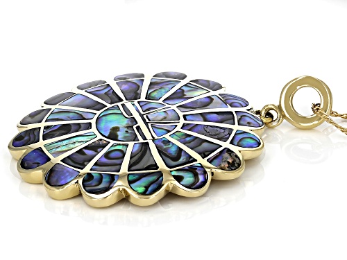 Pacific Style™ Abalone Shell Brass Pendant With 18