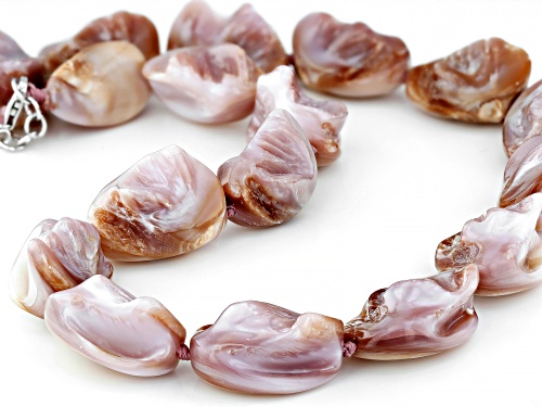 Pacific Style™ Purple Shell Rhodium Over Sterling Silver Necklace - Size 18