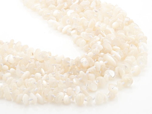 Pacific Style™ White Mother-Of-Pearl 8-Strand Chip Necklace - Size 20