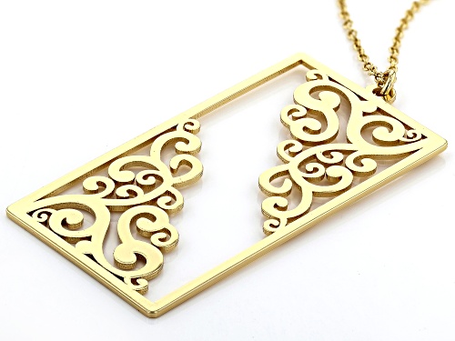 Paula Deen Jewelry™ 14k Yellow Gold Over Brass Filigree Cut Out Pendant With Chain