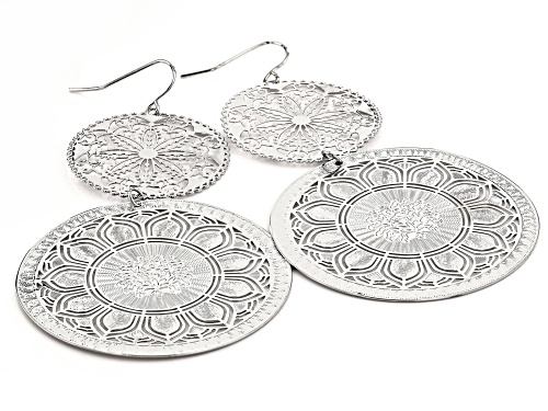 Paula Deen Jewelry™ Silver Tone Floral Lace Design Dangle Earrings