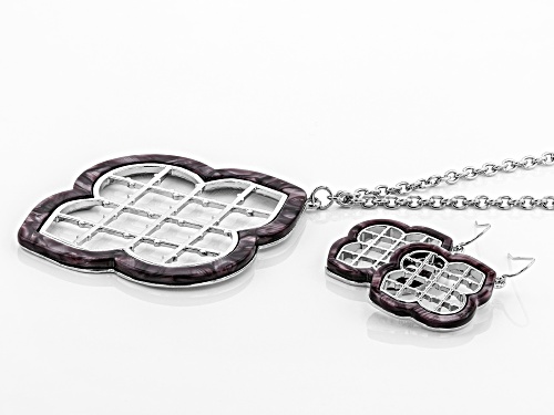 Paula Deen Jewelry™ Purple Resin And Silver Tone Lattice Detail 32