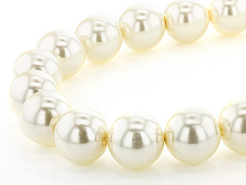 Paula Deen Jewelry™ 18mm Round White Freshwater Pearl Simulant Strand Gold Tone Necklace - Size 18