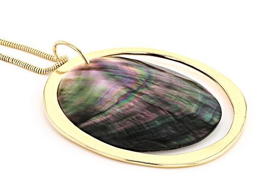 Paula Deen Jewelry™ 65mm Round Abalone Shell Simulant Gold Tone Necklace - Size 33
