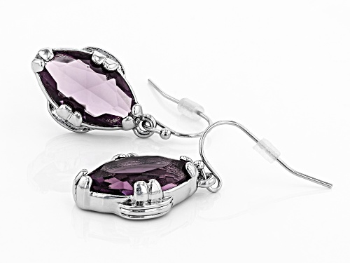 Paula Deen Jewelry™ 18x10mm Marquise Purple Crystal Silver Tone Dangle Earrings