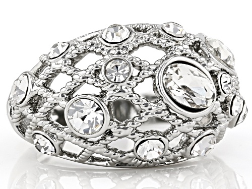 Paula Deen Jewelry™ Mixed Shapes White Crystal Silver Tone Ring - Size 9