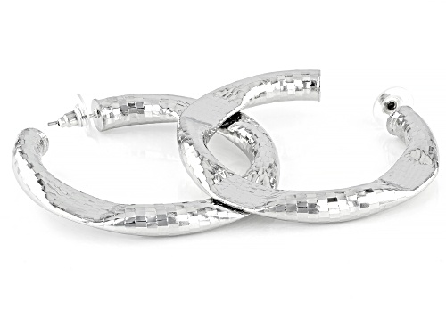 Paula Deen Jewelry™ Silver Tone Hammered Hoop Earrings