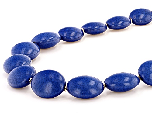 Paula Deen Jewelry™ Blue Bead Gold Tone Necklace and Earring Set