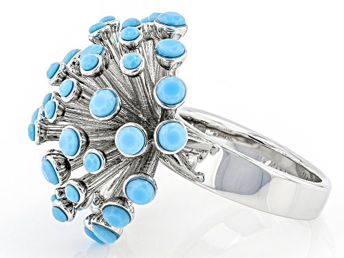 Paula Deen Jewelry™  Turquoise Color Crystal Silver Tone Starburst Ring - Size 8