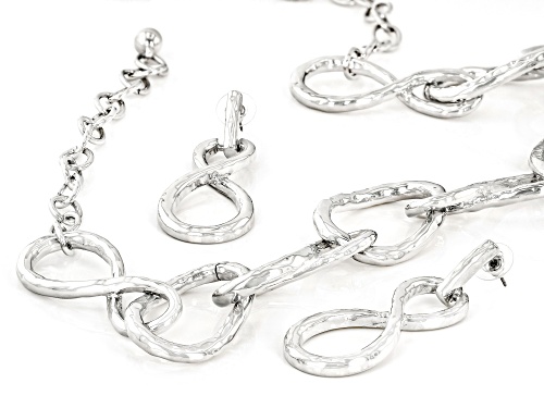 Paula Deen Jewelry™ Silver Tone Large Chain Link Necklace and Earring Set