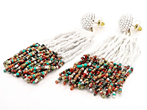 Paula Deen Jewelry™ Multi-Color Bead Gold Tone Dangle Earrings