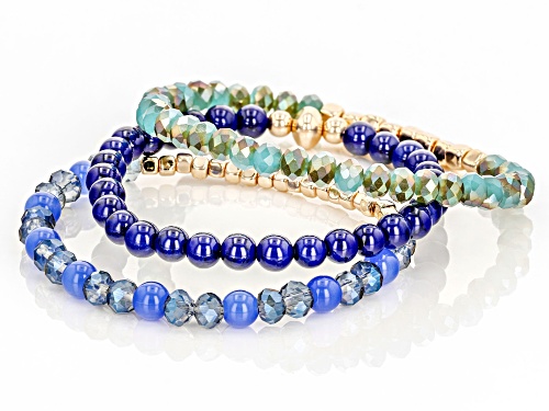 Paula Deen Jewelry™ Gold Tone Set of 3 Bead Stretch Bracelets