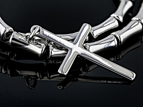 Paula Deen Jewelry™ Acrylic Bead Silver Tone Set of 2 Bracelets With Cross Charm