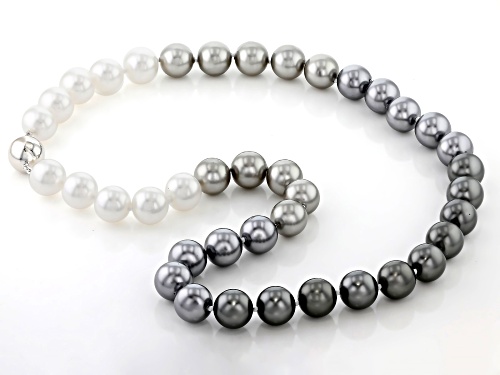 Pearlfection® 13.5mm Tahitian Simulant Rhodium Over Silver 24 Inch Strand Necklace - Size 24