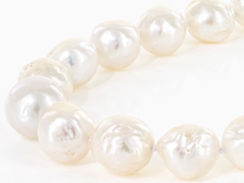 Genusis Pearls™ 13-15mm Baroque White Cultured Freshwater Pearl Silver 20