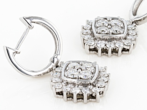 Pre-Owned Moissanite Fire® 1.76ctw Diamond Equivalent Weight Round Platineve™ Earrings