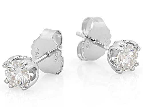Pre-Owned Moissanite Fire® 1.00ctw Diamond Equivalent Weight Round Platineve™ Stud Earrings