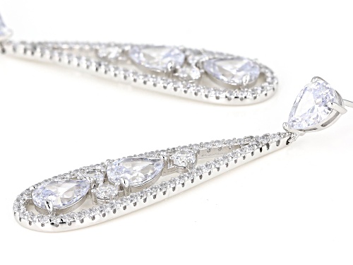 Pre-Owned Charles Winston For Bella Luce ® 15.26ctw Rhodium Over Sterling Silver Earrings (10.53ctw
