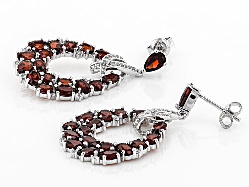 Pre-Owned 8.35ctw oval & pear shape Vermelho Garnet™ with .32ctw white zircon rhodium over silver ea