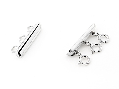 Pre-Owned Multi-Clasp Magnetic Jewelry Clasp Rhodium Over Sterling Silver - Holds Up to 3 Chains