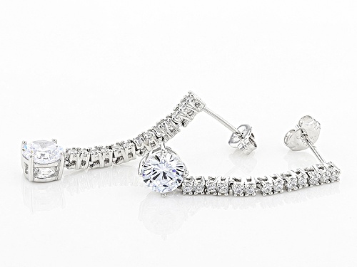 Pre-Owned Vanna K ™ For Bella Luce ® 3.74ctw White Diamond Simulant Platineve® Earrings (2.25ctw Dew