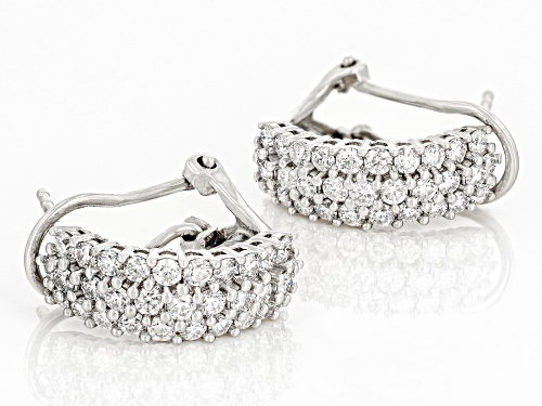 Pre-Owned MOISSANITE FIRE(R) 1.86CTW DEW ROUND PLATINEVE(R) EARRINGS