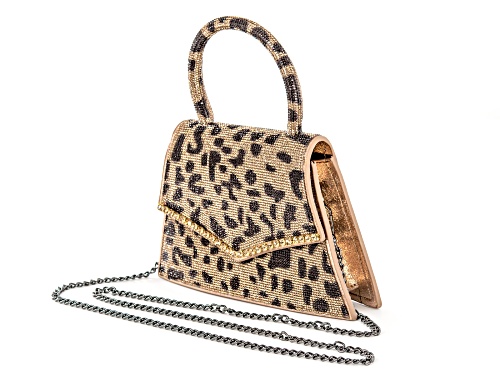 Pre-Owned Off Park® Collection, Crystal Gunmetal Tone Leopard Clutch