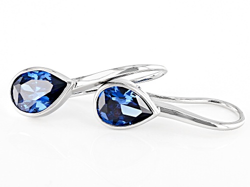 Pre-Owned Koadon® Bella Luce® 5.98ctw Blue Diamond Simulant Rhodium Over Sterling Silver Earrings