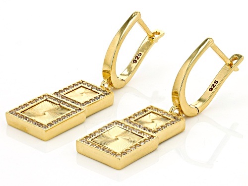 Pre-Owned Artisan Collection of Turkey™ 0.56ctw Diamond Simulant 18k Gold Over Silver Sunburst Earri