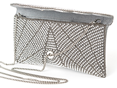 Pre-Owned Off Park® Collection, Seed-bead Pearl Simulant Gray Clutch