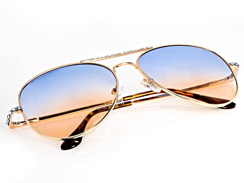Pre-Owned Off Park® Collection, Multi-Color Crystal Blue & Yellow Aviator Sunglasses
