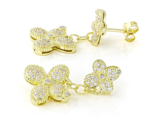 Pre-Owned Judith Ripka  Bella Luce® Diamond Simulant 14k Gold Clad Petaluma Pave Earrings