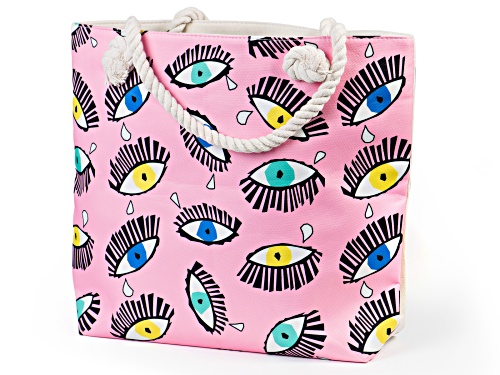 Pre-Owned Off Park® Collection Multi-Color Evil Eye Pink & Beige Tote Bag