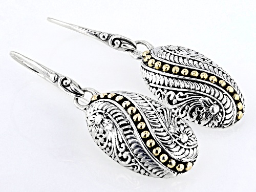 Pre-Owned Artisan Collection of Bali™ Sterling Silver & 18K Gold Accents Filigree & Floral Earrings