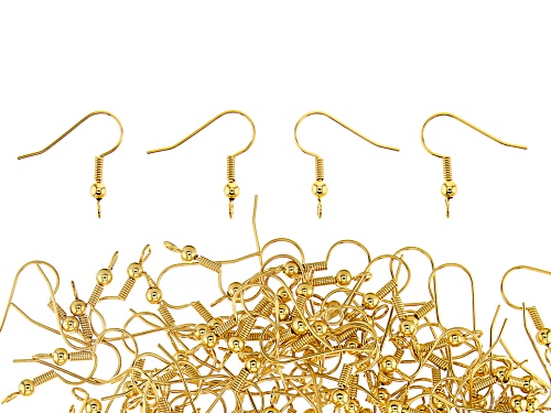 Pre-Owned Ear Wires, Ball & Spring, Gold Color, Appx 144 Pieces