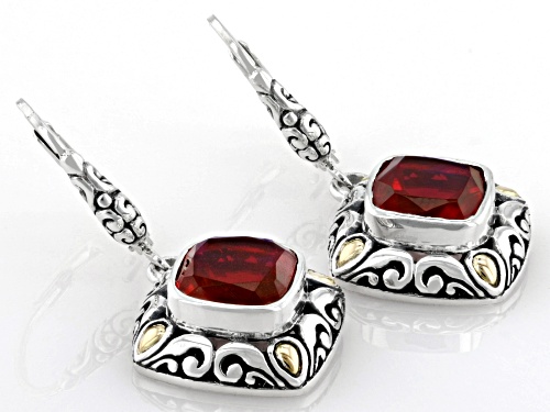 Pre-Owned Artisan Collection of Bali™ 3.40ctw Quartz Doublet Sterling Silver With 18K Gold Accent Ea