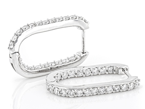 Pre-Owned Prazana® Lab-Grown Diamonds 1.30ctw White Diamond Rhodium Over Sterling Silver Earrings, H