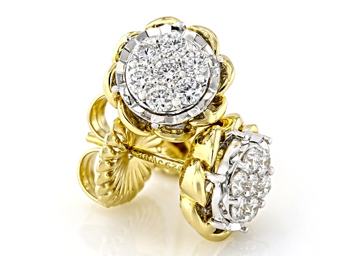 Pre-Owned Prazana® Lab-Grown Diamonds 0.50ctw White Diamond 14k Yellow Gold Over Silver Studs, H SI