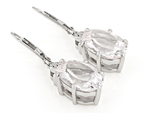 Pre-Owned 9.64ctw Danburite Rhodium Over Sterling Silver Earrings