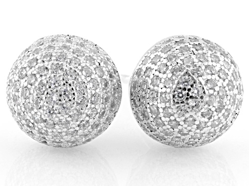 Pre-Owned Bella Luce® 1.77ctw White Diamond Simulant Rhodium Over Sterling Silver Earrings
